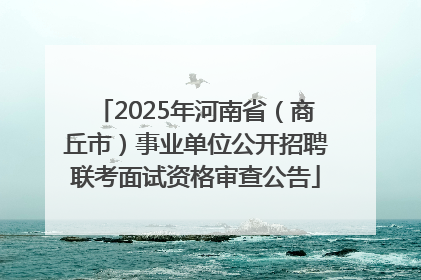2025年河南省（商丘市）事业单位公开招聘联考面试资格审查公告