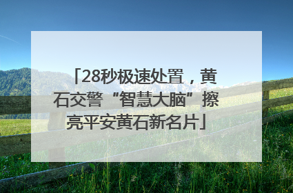 28秒极速处置，黄石交警“智慧大脑”擦亮平安黄石新名片