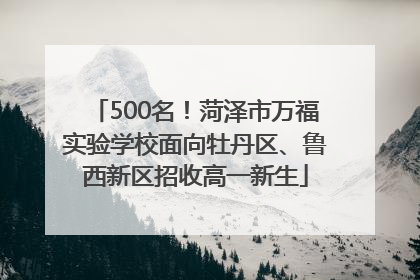 500名！菏泽市万福实验学校面向牡丹区、鲁西新区招收高一新生