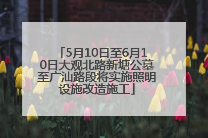 5月10日至6月10日大观北路新塘公墓至广汕路段将实施照明设施改造施工