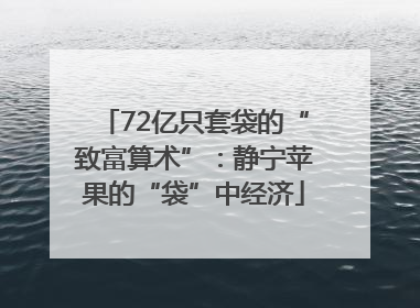 72亿只套袋的“致富算术”：静宁苹果的“袋”中经济
